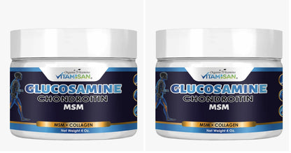 VITAMISAN Premium Organic Glucosamine & Chondroitin Cream (Pack of 2) – MSM, Arnica & Collagen