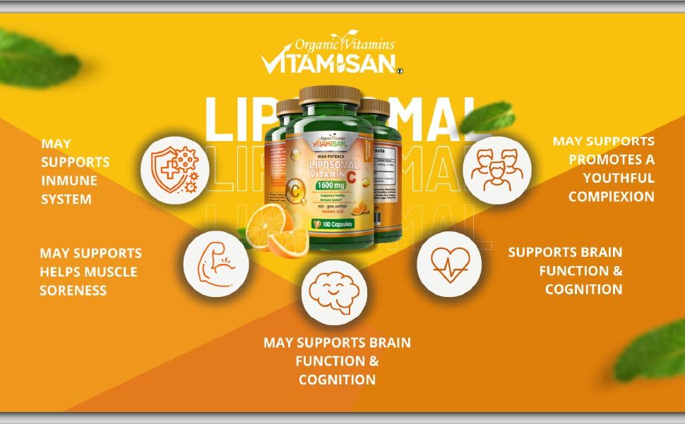 VITAMISAN Liposomal Vitamin C - 100 Capsules (Pack of 2) | High Absorption, Immune Support, No GMO