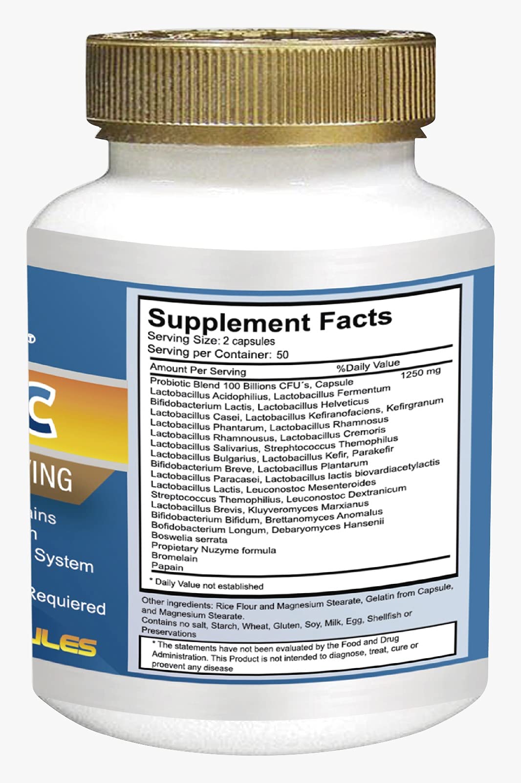 VITAMISAN Probiotics for Women, Men & Adults – Organic Prebiotic, 100 Capsules