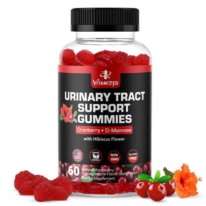 VITAMIZED Cranberry Gummies 1500mg + D-Mannose – Urinary Tract Health (60 Count)