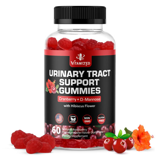 VITAMIZED Cranberry Gummies 1500mg + D-Mannose – Urinary Tract Health (60 Count) BritishVita | Premium UK Vitamins & Wellness Supplements