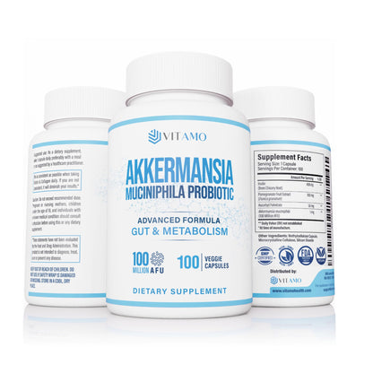 Vitamo Akkermansia Muciniphila Probiotic – 100 Million AFU, GLP-1 Activator | Metabolic & Digestive Health | Made in USA