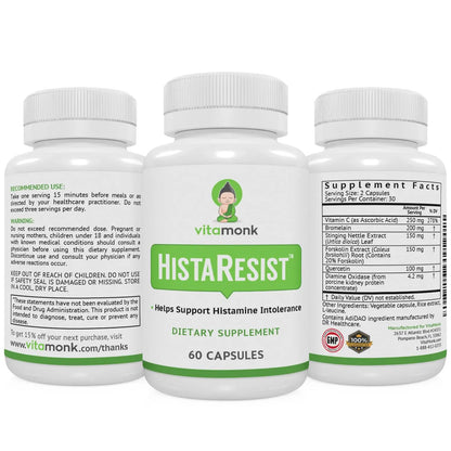 VitaMonk HistaResist DAO Enzyme Supplement – Histamine Support | 60 Caps BritishVita | Premium UK Vitamins & Wellness Supplements