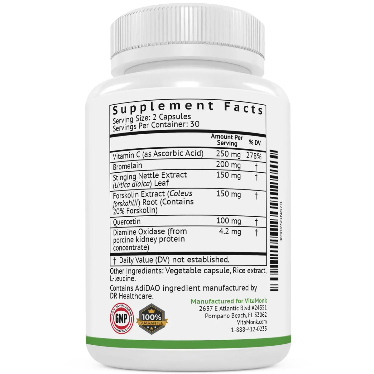 VitaMonk HistaResist DAO Enzyme Supplement – Histamine Support | 60 Caps BritishVita | Premium UK Vitamins & Wellness Supplements
