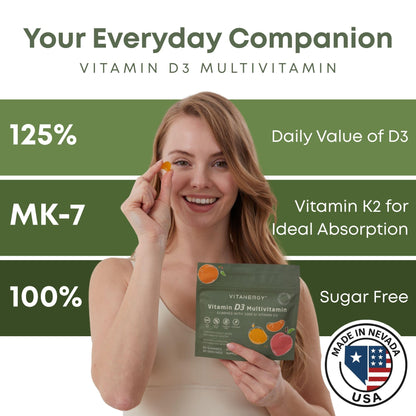 Vitanergy Women’s Multivitamin Gummies – D3 & K2, 60 Ct
