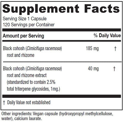 Vitanica Black Cohosh Cimicifuga Extract Plus – Vegan, 120 Capsules
