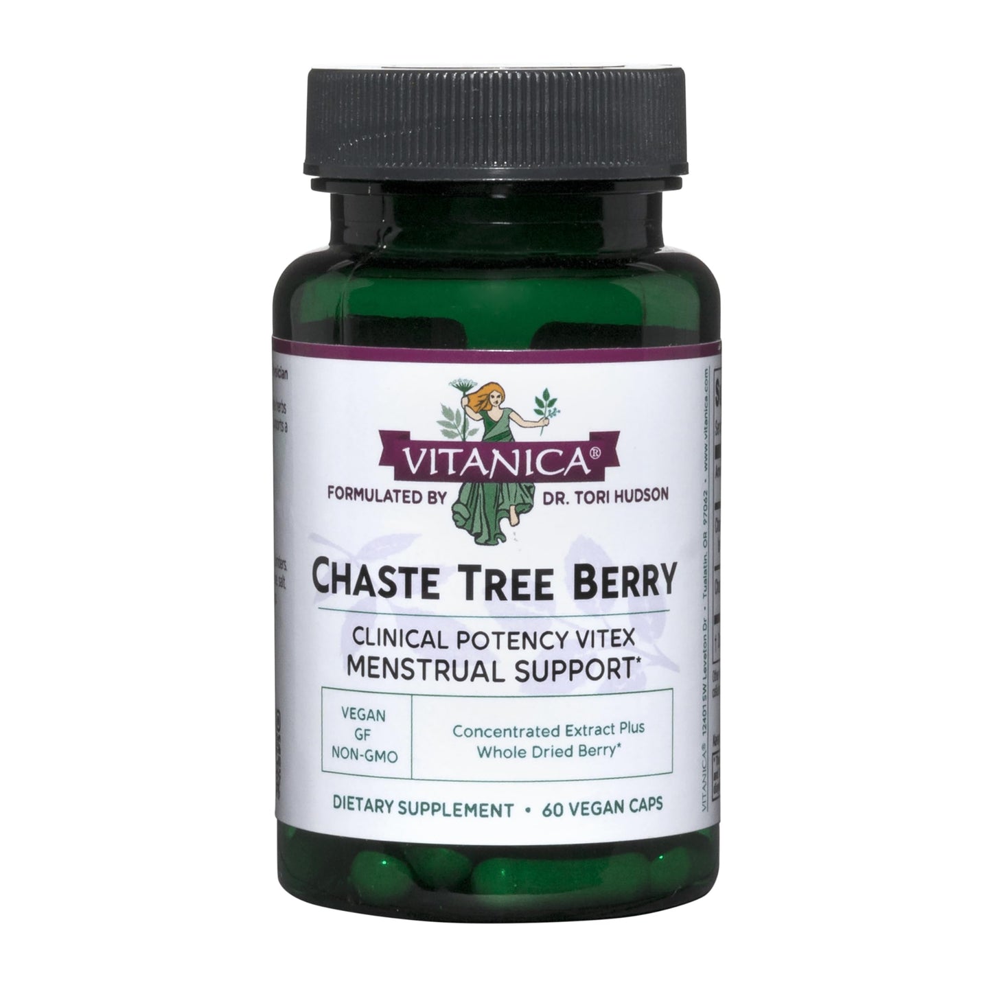 Vitanica Chaste Tree Berry Extract - Vitex for Hormone Balance & Menstrual Support (60 Capsules)