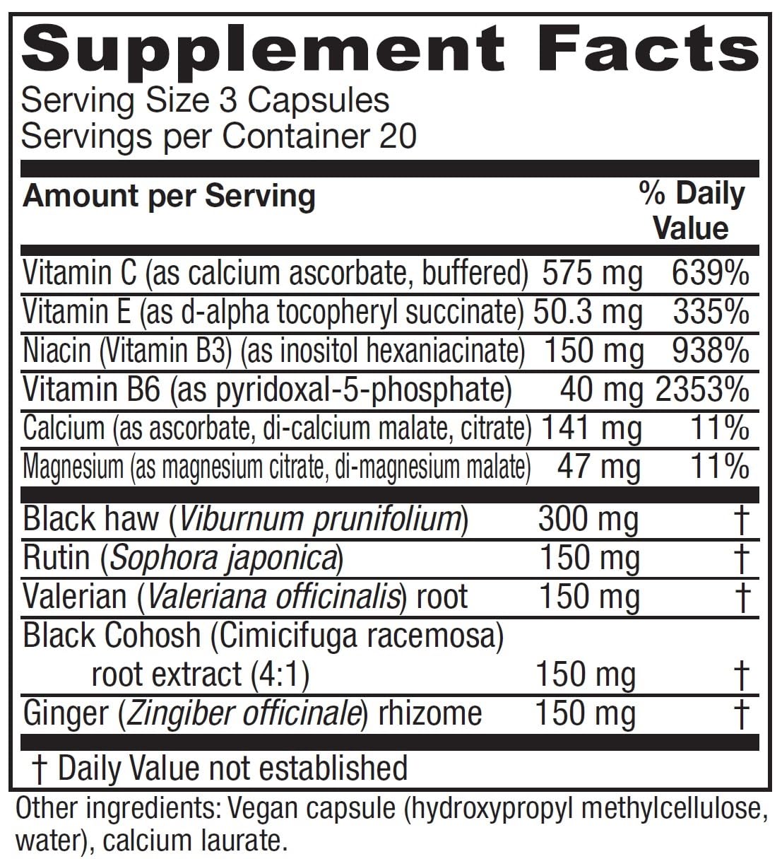 Vitanica Cramp Relax – Menstrual Support – Vegan – 60 Capsules