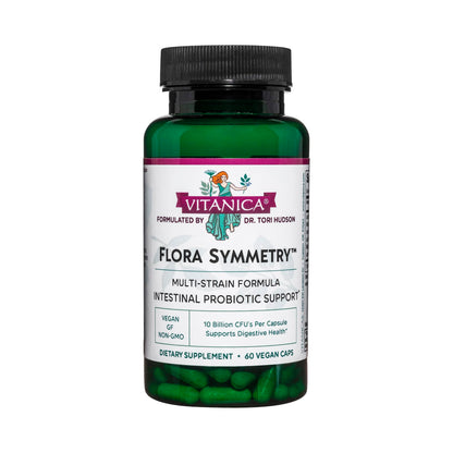 Vitanica Flora Symmetry Probiotic | Shelf-Stable, Non-GMO, Vegetarian (60 Count)