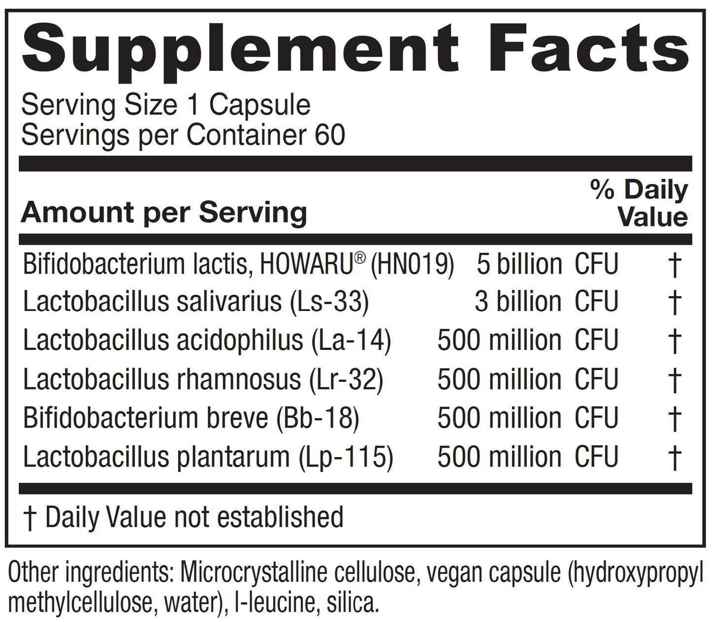 Vitanica Flora Symmetry Probiotic | Shelf-Stable, Non-GMO, Vegetarian (60 Count)
