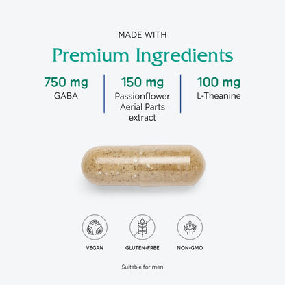 Vitanica GABA Ease – Calm & Relaxation Supplement with GABA & L-Theanine