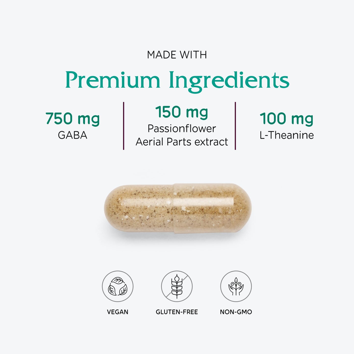 Vitanica GABA Ease – Calming Support, Vegan, 60 Capsules