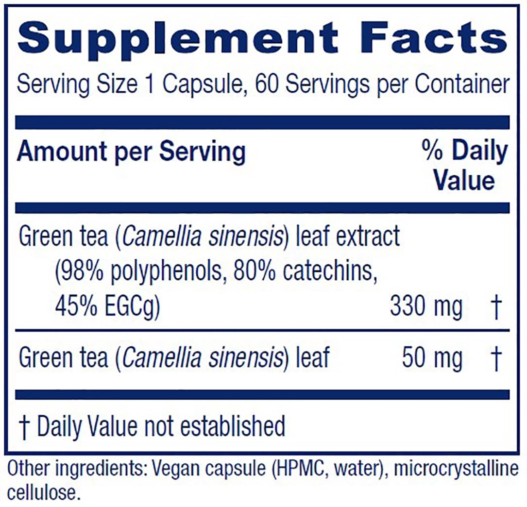 Vitanica Green Tea – 330 mg Green Tea Polyphenols | Immune & Breast Health Support | Vegan, 60 Caps