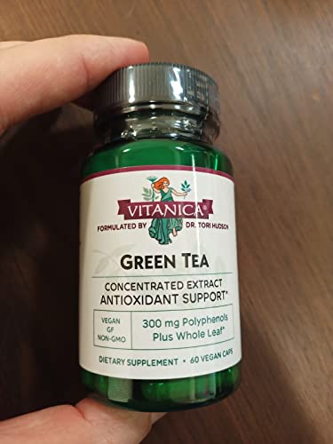 Vitanica Green Tea Extract 330mg – 45% EGCG, 80% Catechins, 98% Polyphenols | Vegan, 60 Capsules