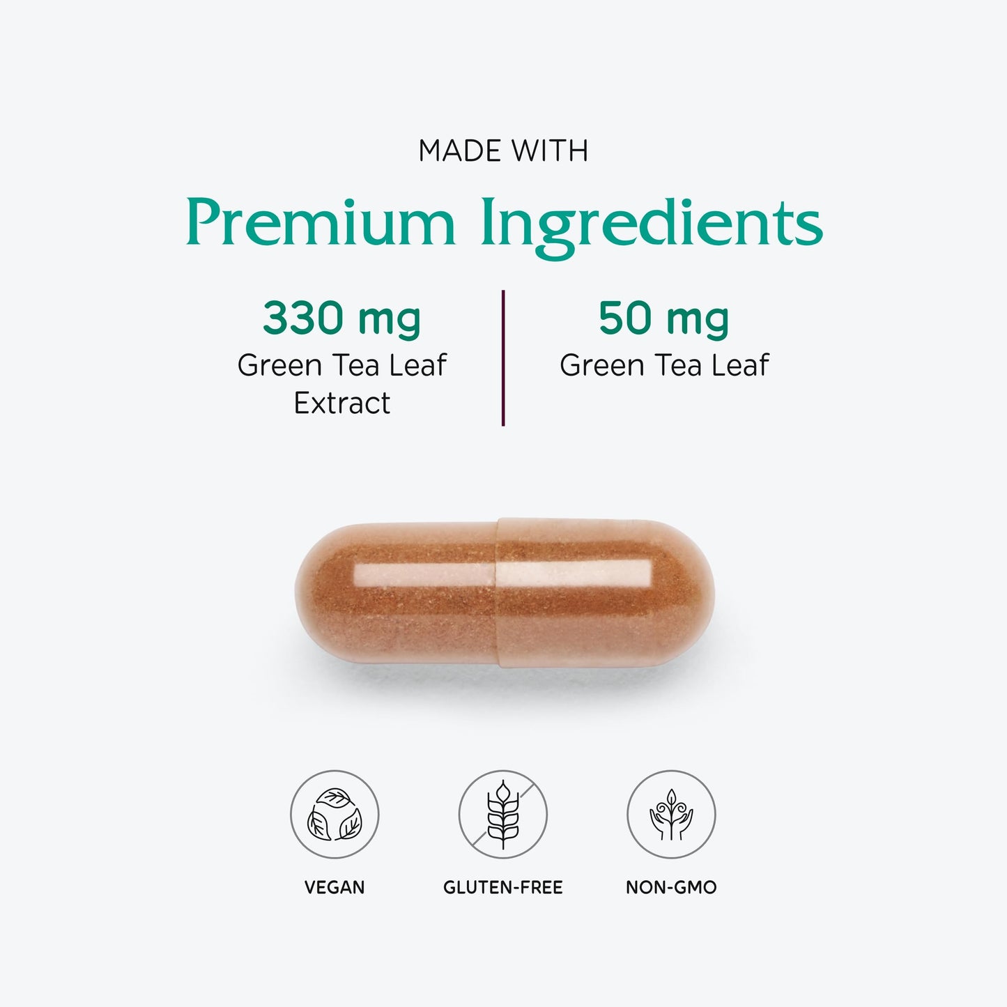 Vitanica Green Tea Extract 330mg – 45% EGCG, 80% Catechins, 98% Polyphenols | Vegan, 60 Capsules