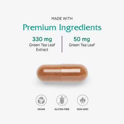 Vitanica Green Tea Extract 330mg – 45% EGCG, 80% Catechins, 98% Polyphenols | Vegan, 60 Capsules