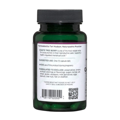 Vitanica Chaste Tree Berry Extract - Vitex for Hormone Balance & Menstrual Support (60 Capsules)