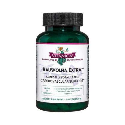 Vitanica Rauwolfia Extra - Heart Health Supplement with Magnesium, CoQ10 & Snakeroot (90 Vegan Caps)