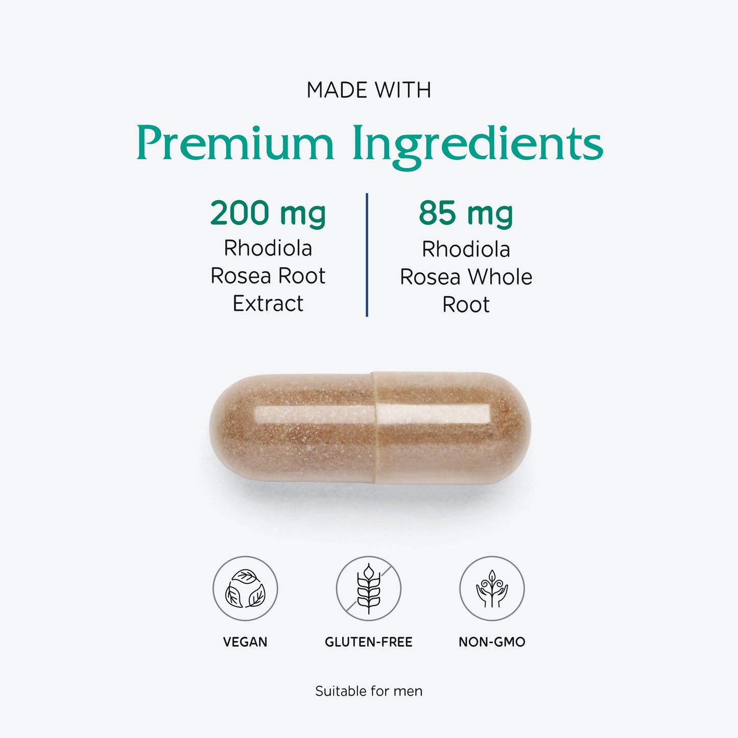 Vitanica Rhodiola Rosea Root Extract 200mg – Vegan Capsules (60)