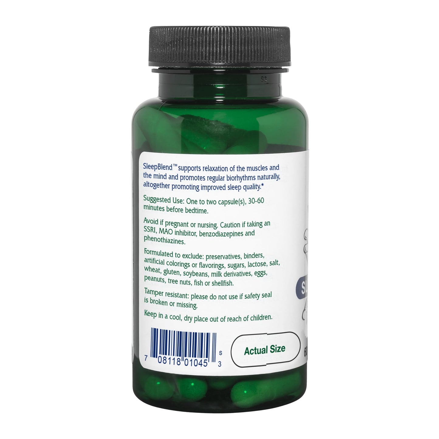 Vitanica Sleepblend – Non Habit Forming Sleep Support, 60 Capsules (Vegan)