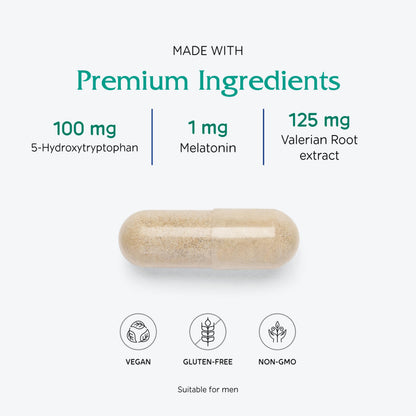 Vitanica Sleepblend – Non Habit Forming Sleep Support, 60 Capsules (Vegan)