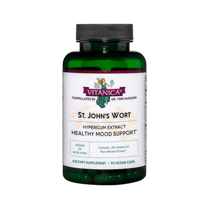 Vitanica St. John's Wort Capsules - Non-GMO, 300 mg Extract, 0.3% Hypericin (900 mcg), Vegan, 90 Count