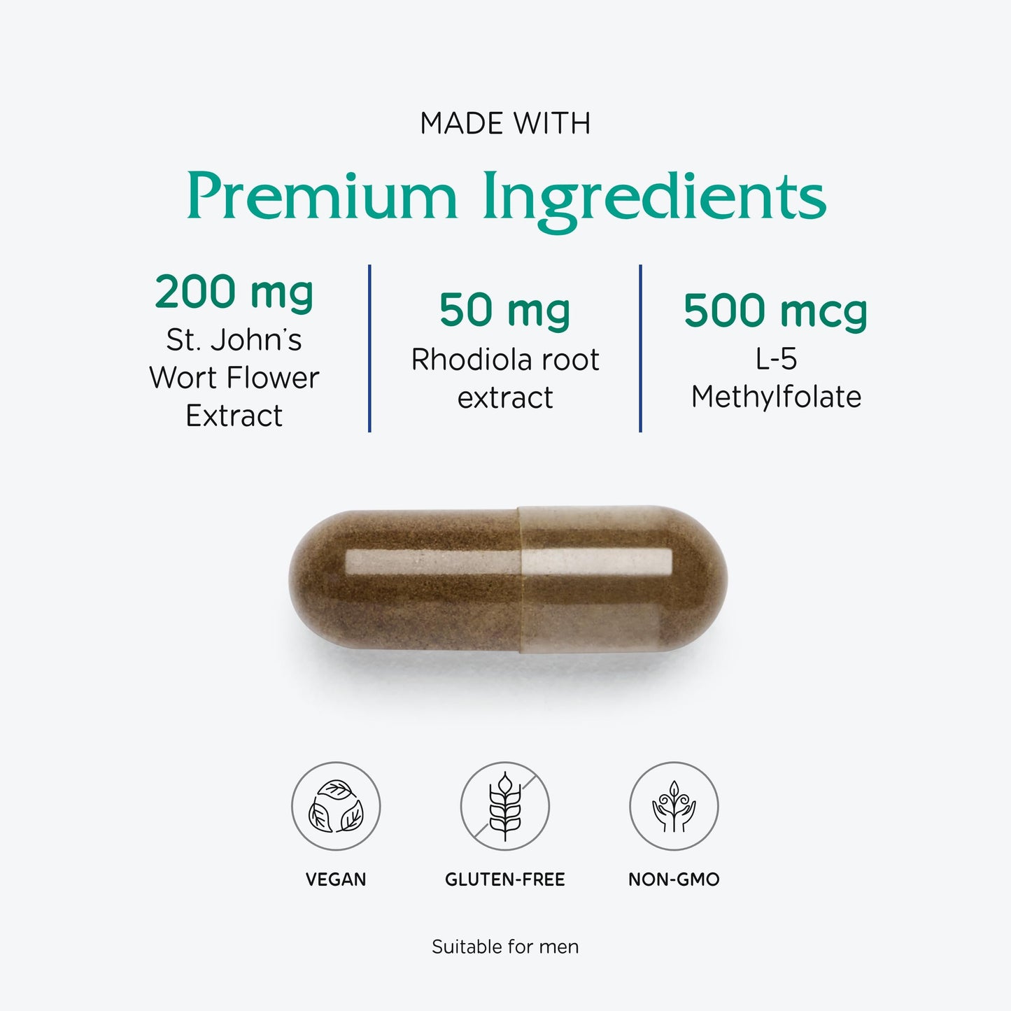 Vitanica Uplift — Mood & Emotional Support, Vegan, 60 Capsules