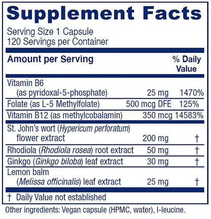 Vitanica Uplift — Mood & Emotional Support, Vegan, 120 Capsules