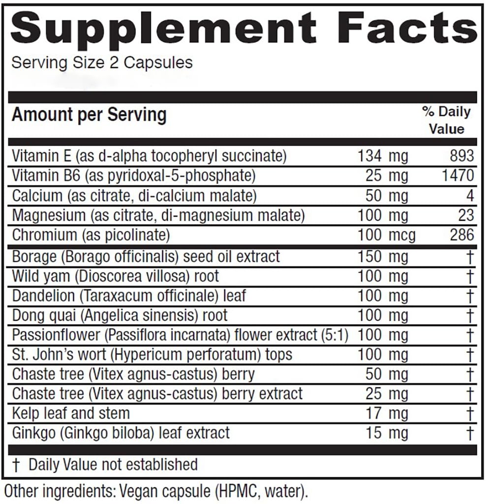Vitanica Women's Phase I Premenstrual Support - Vegan, 60 Capsules