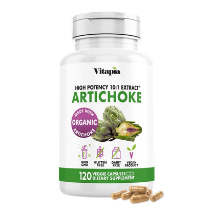 Vitapia Organic Artichoke Extract Supplement – Liver Health & Digestion, 120 Vegan Capsules