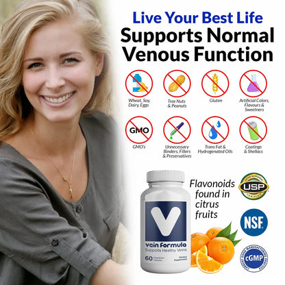 VITASUPPORTMD Vein Formula – 60 Capsule Leg Vein Health & Circulation Supplement BritishVita | Premium UK Vitamins & Wellness Supplements