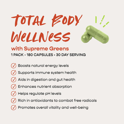 VITASUPREME Organic Super Greens Capsules – Gut Health, Immunity, Energy (Non-GMO, Keto, Vegan) 180 Capsules