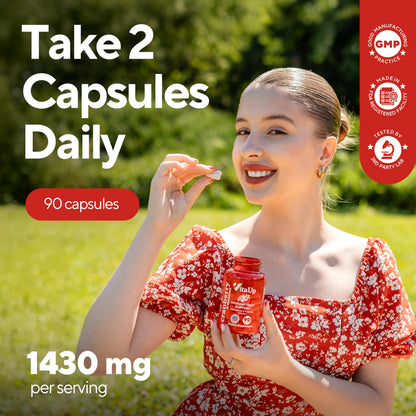 VitaUp D-Mannose with Cranberry & Vitamin C – USA Made 1000mg Capsules (90 Count)
