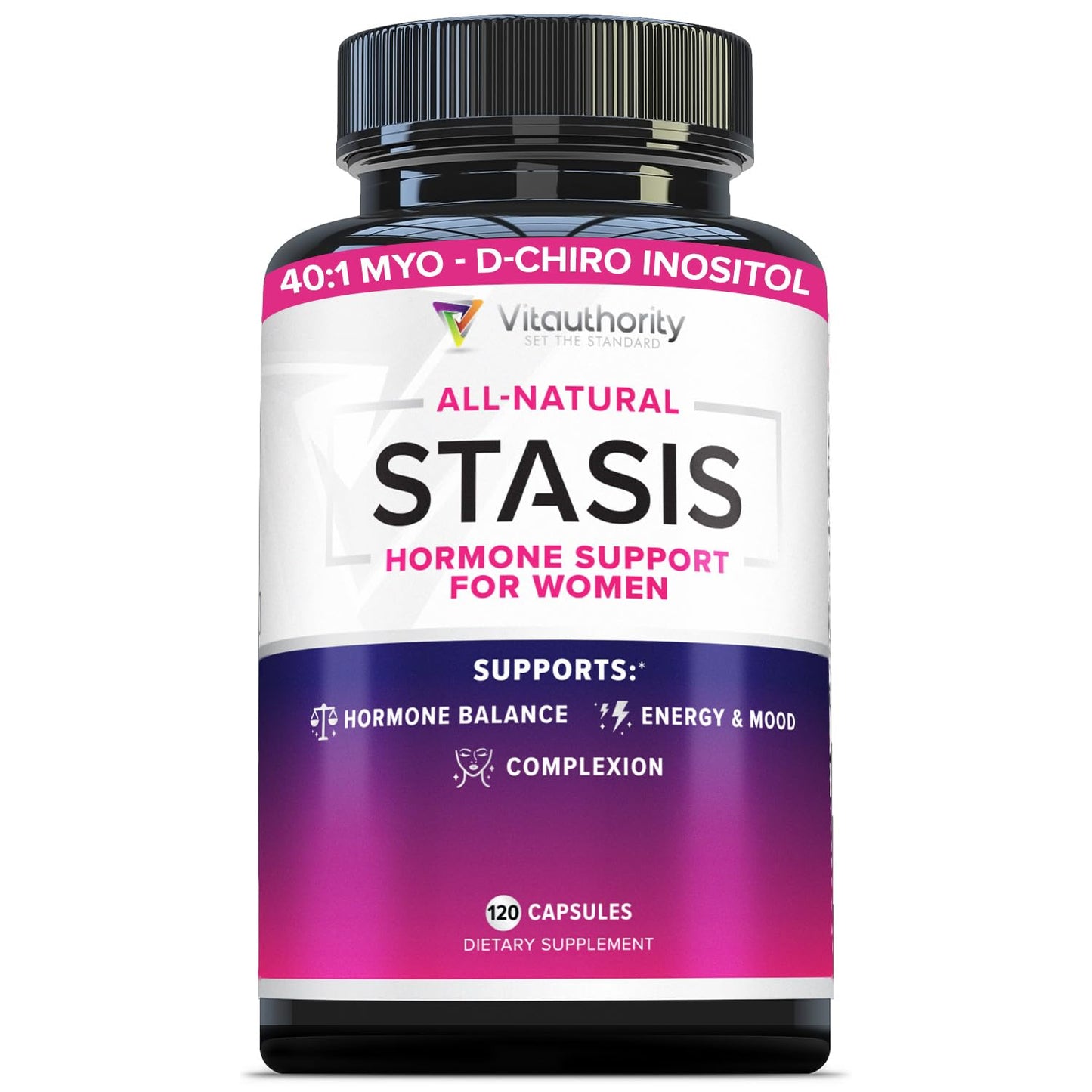 Vitauthority Women's Hormone Balance Supplement - 40:1 Myo-Inositol & D-Chiro Inositol + DIM | Skin, Energy & Cycle Support