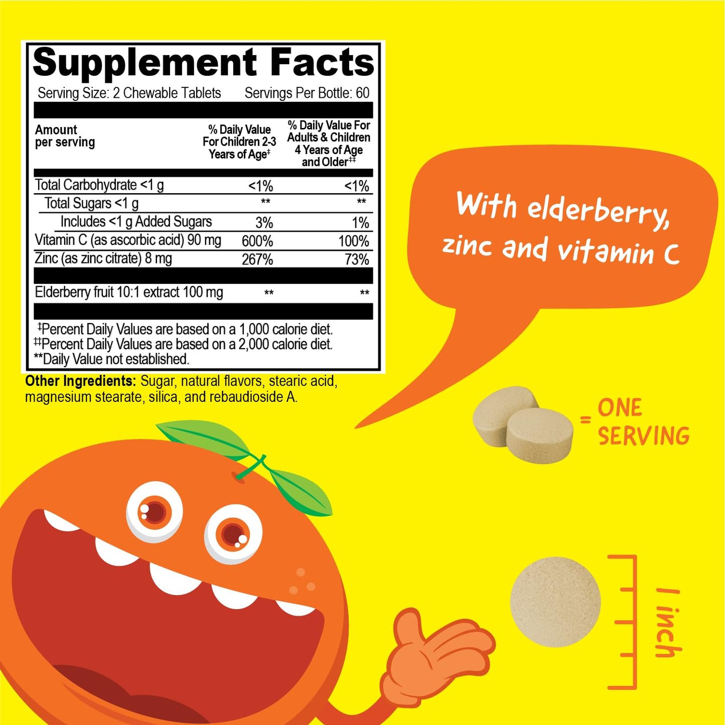VitaWorks Kids Elderberry with Zinc & Vitamin C - Immune Support Chewables