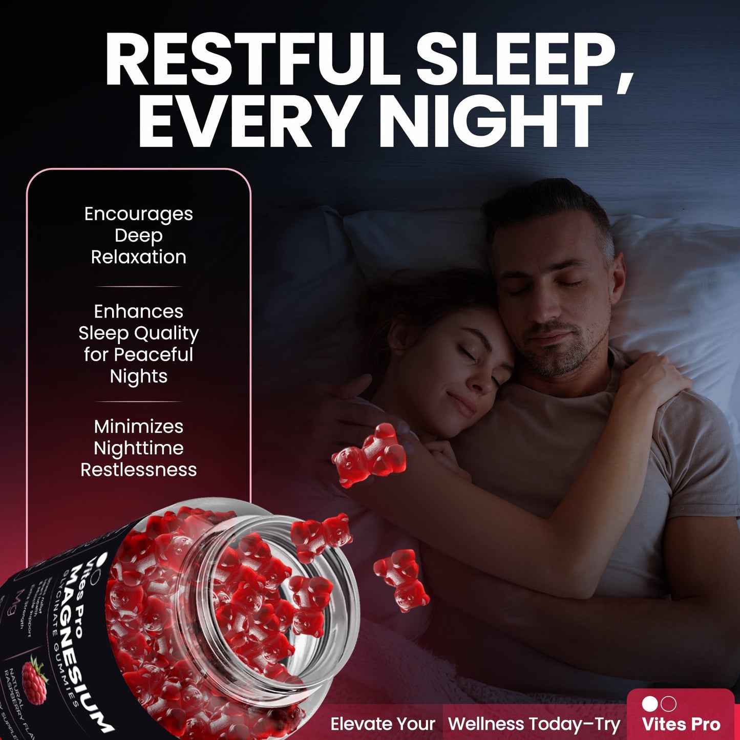 VITES PRO Magnesium Glycinate Gummies – Sleep & Recovery (60 Gummies)