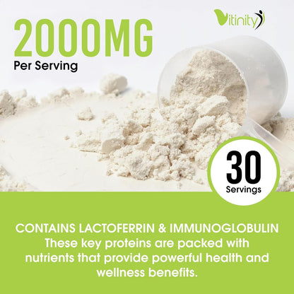 VITINITY Grass-Fed Bovine Colostrum Powder for Humans – Unflavored 90g