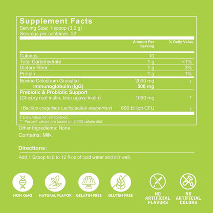 VITINITY Grass-Fed Bovine Colostrum Powder for Humans – Unflavored 90g