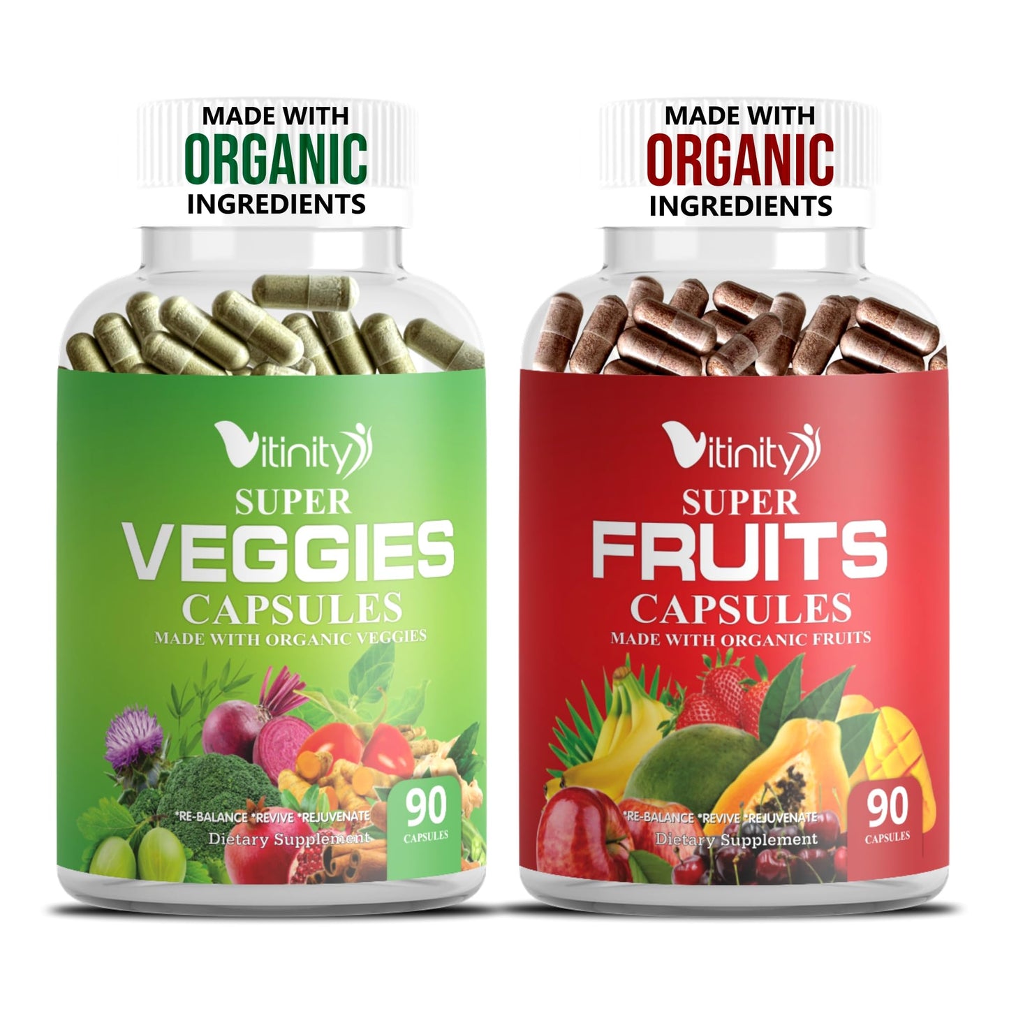 Vitinity Fruits & Veggies Capsules – Superfood Vitamin for Adults