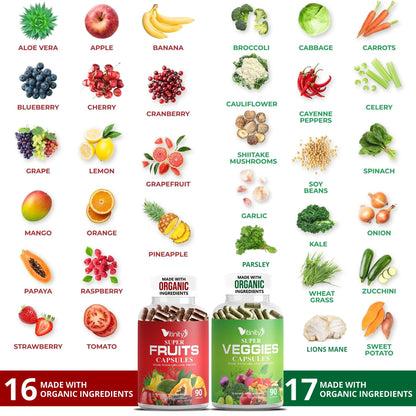 Vitinity Fruits & Veggies Capsules – Superfood Vitamin for Adults