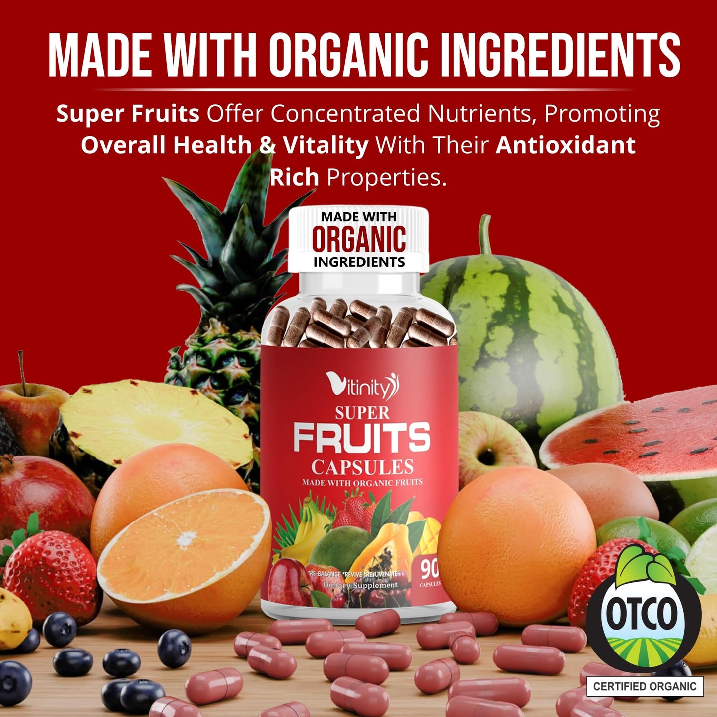 Vitinity Fruits & Veggies Capsules – Superfood Vitamin for Adults