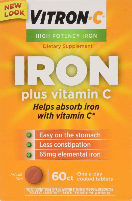 VITRON-C High Potency Iron + Vitamin C Tablets – 60 Ea, 3 Pack BritishVita | Premium UK Vitamins & Wellness Supplements