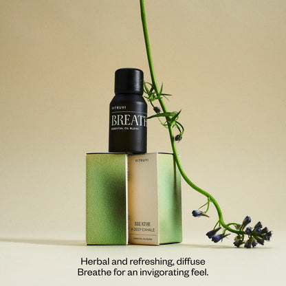 Vitruvi Breathe Minty Cooling Essential Oil Blend - Peppermint, Cajeput & Eucalyptus (0.5 oz)