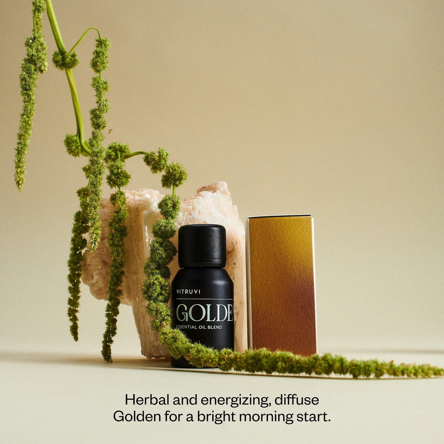 Vitruvi Golden Citrusy Essential Oil Blend – Grapefruit, Palmarosa, Cinnamon (0.5 fl oz)