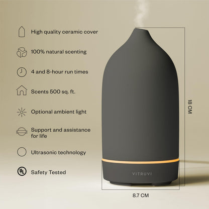 Vitruvi Stone Ceramic Ultrasonic Diffuser 90ml | Aromatherapy & Home Decor