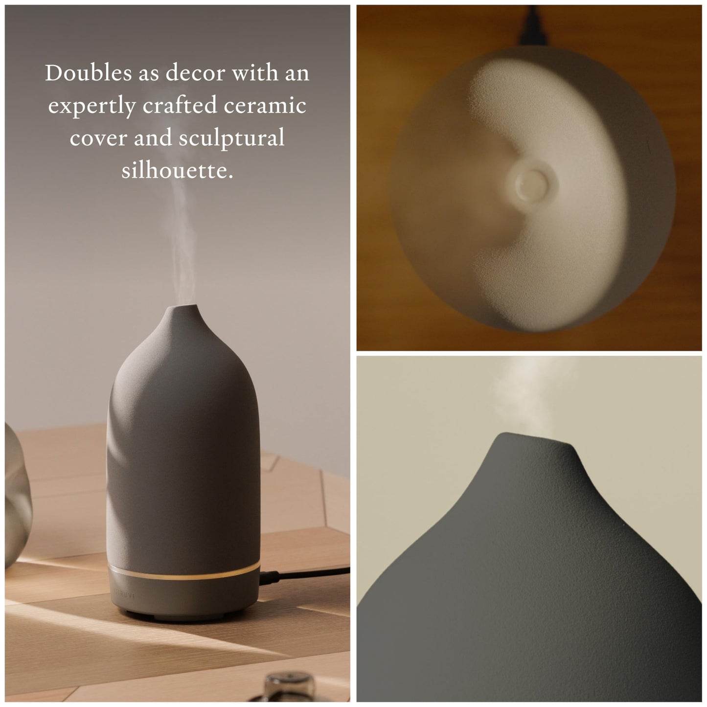 Vitruvi Stone Ceramic Ultrasonic Diffuser 90ml | Aromatherapy & Home Decor