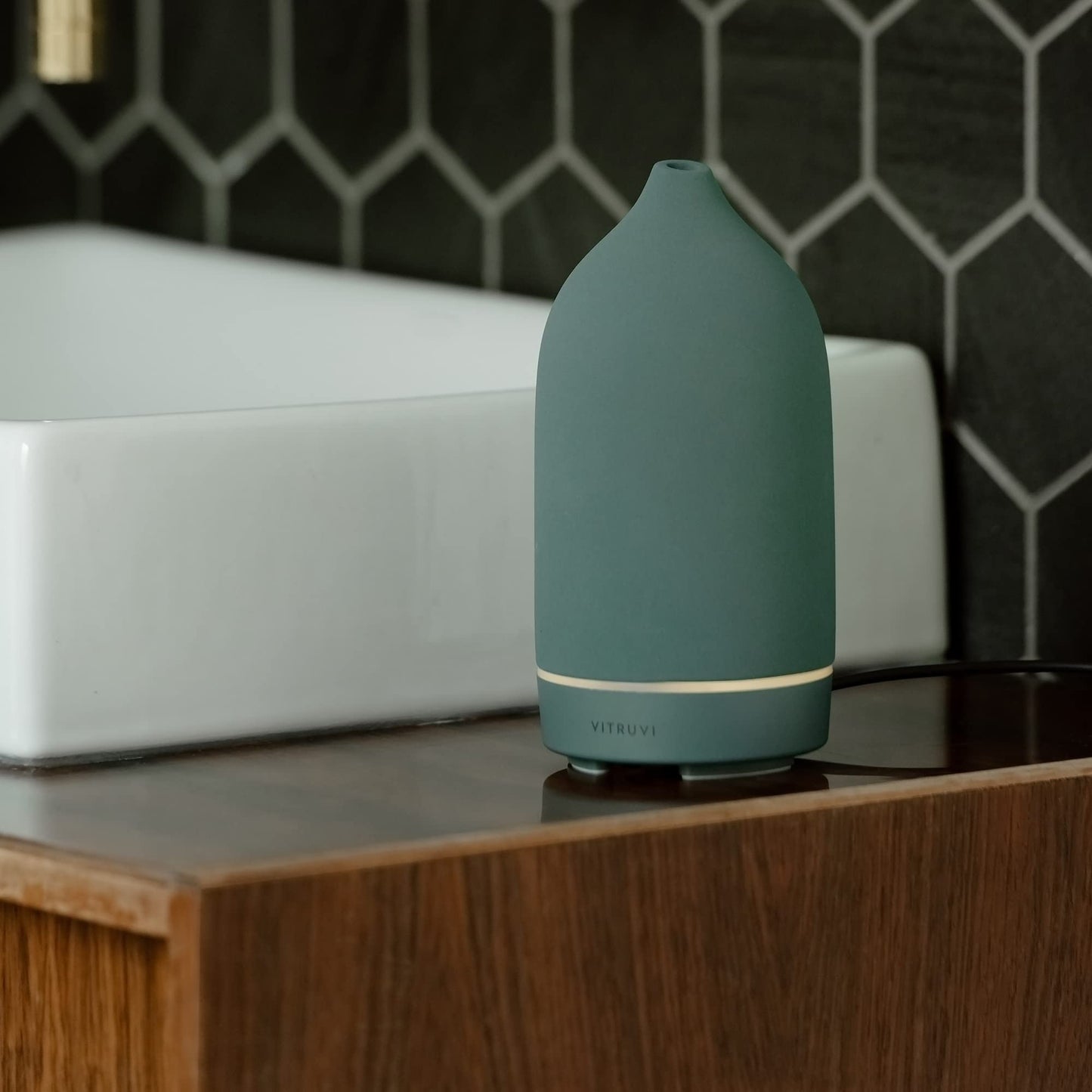 Vitruvi Stone Diffuser - Ceramic Ultrasonic Essential Oil Diffuser | 90ml
