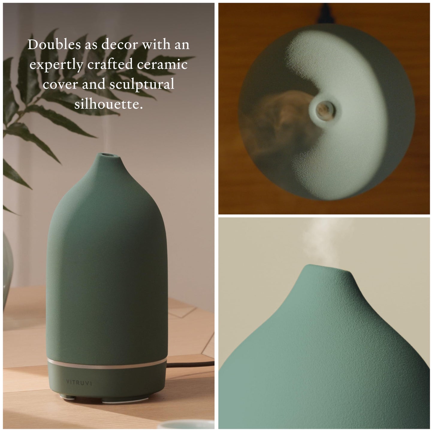 Vitruvi Stone Diffuser - Ceramic Ultrasonic Essential Oil Diffuser | 90ml