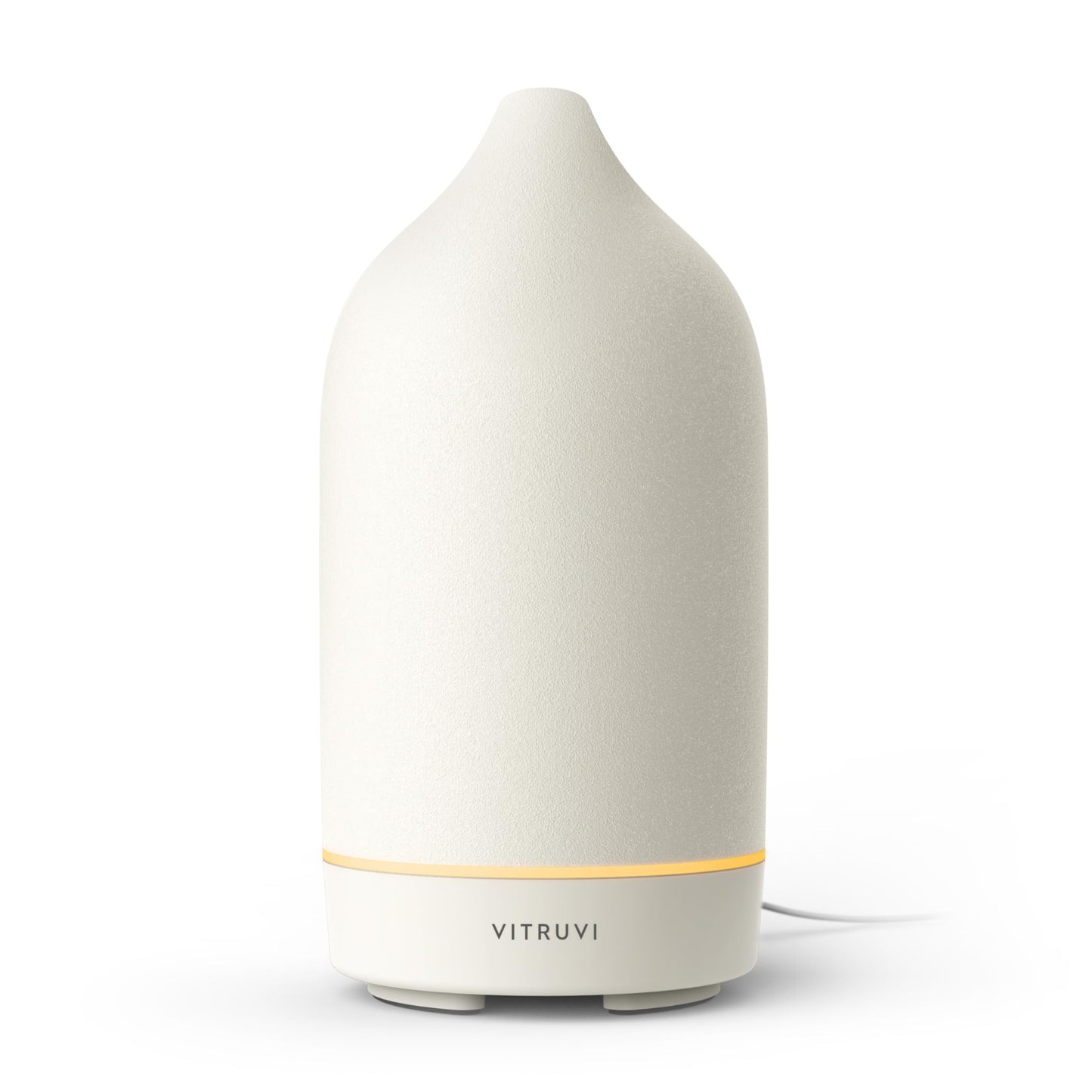 Vitruvi Stone Diffuser – White Ceramic Ultrasonic Essential Oil Diffuser, 90ml