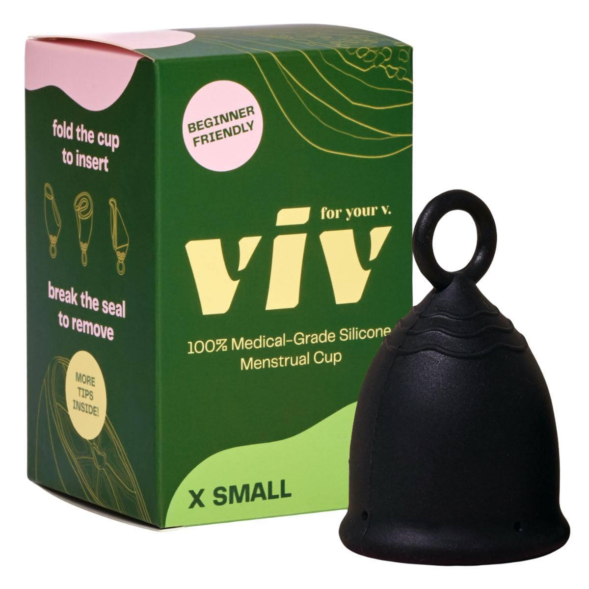 Viv for Your V Extra Small Menstrual Cup – Petite Ring-Stem Reusable Silicone